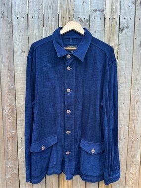 Overland Long-Sleeve Navy Button-Front Shirt Jacket